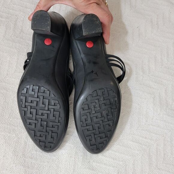 Camper Leather Mary Jane Pumps Heels Black Elastic Strap Size EU 38 US 7.5 - Picture 10 of 14